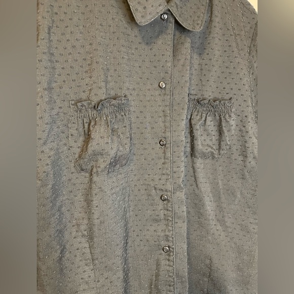 - Notations Women’s Short Sleeve Button Up Top Black Plus Size 3X - Picture 5 of 6